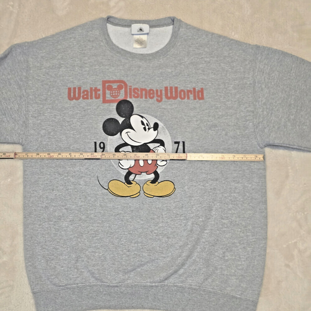 Walt Disney World 1971 Mickey Mouse Gray Sweatshirt Unisex Retro Style Size L - Picture 6 of 7